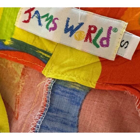 JAMS WORLD Vtg Floral Beach Hawaii POCKETS Button Up Midi Dress SZ S - Picture 4 of 5